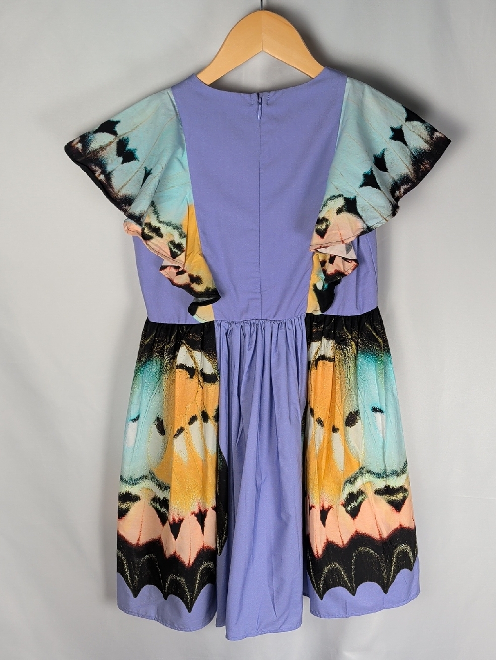 Molo Lavender Multicolor Ruffle Hem Girls' Caty Dress 7/8 EU - Picture 4 of 6